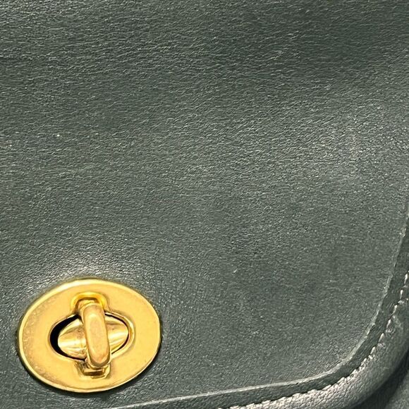 Vintage Coach Green Everette Leather Crossbody Bag Style No 9934 RARE GREEN - Picture 12 of 15